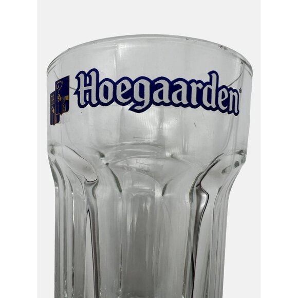Hoegaarden 0.25L Beer Glass Clear Hexagonal Design Belgium Brewery 5" Pint - Picture 5 of 6